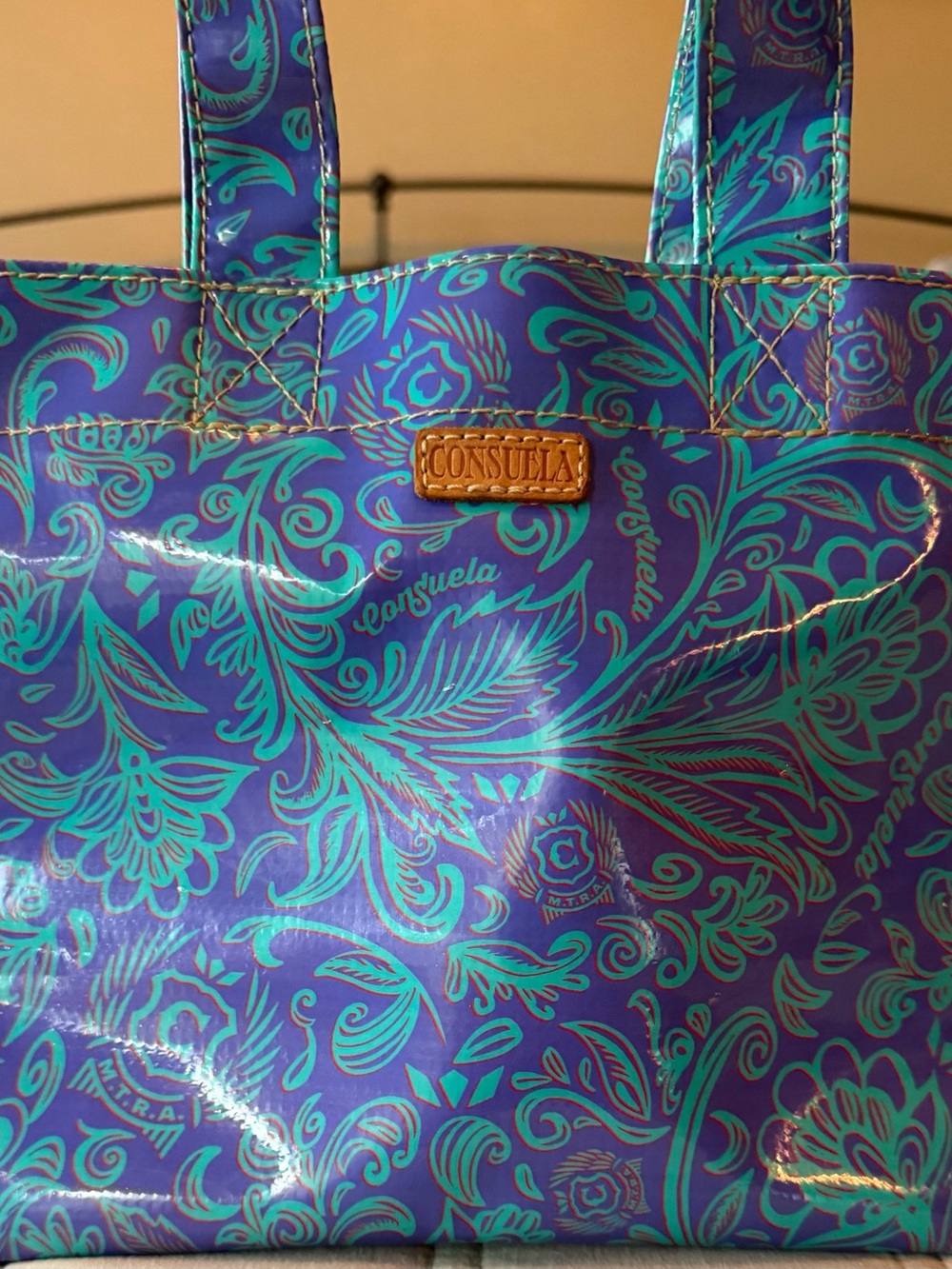 Consuela Purple & Teal Patterned Mini Bag